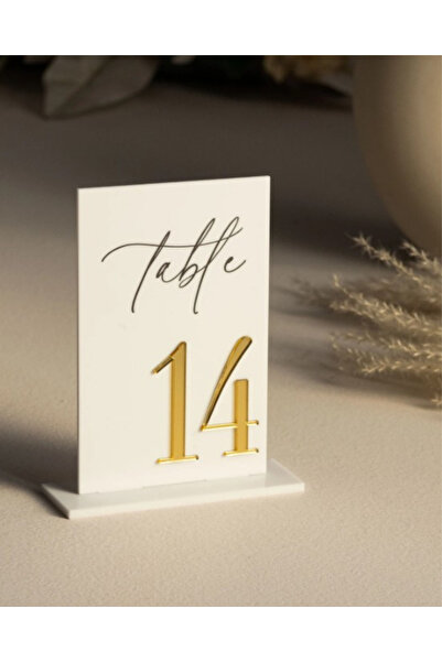 hdrlazerdizayn Plexi Gold Detailed Table Number (between 1-10)