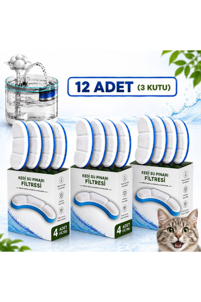 MultiZone Pet Kedi Su Pınarı Filtresi Su Çeşmesi Yedek Filtre Aktif Karbonlu ...