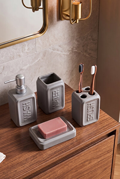 Perotti 13891 WELL Set de baie din gresie ceramică, 4 piese, gri