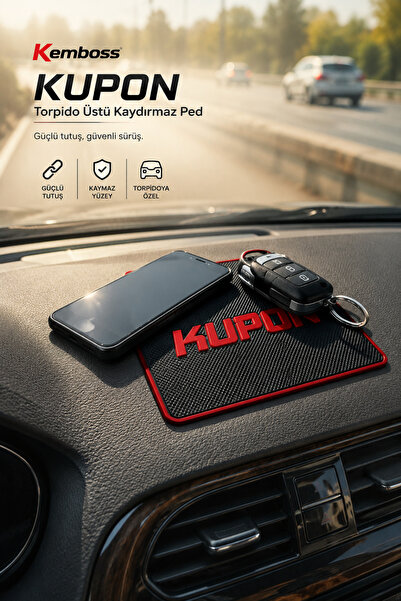KEMBOSS Kupon Torpido Anti-Slip Pad for Phone, Glasses, Key Holder Black