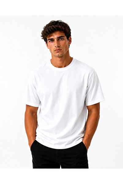 JULİA MODA Men's T-Shirt Plain White