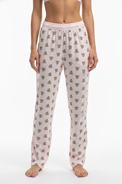 girlstop Kadın Pamuk Koala Desenli Oversize Uzun Pijama Altı