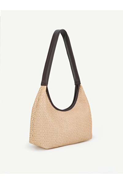 Mojeva Mun Wicker Vintage Double Zipper Hand and Shoulder Bag