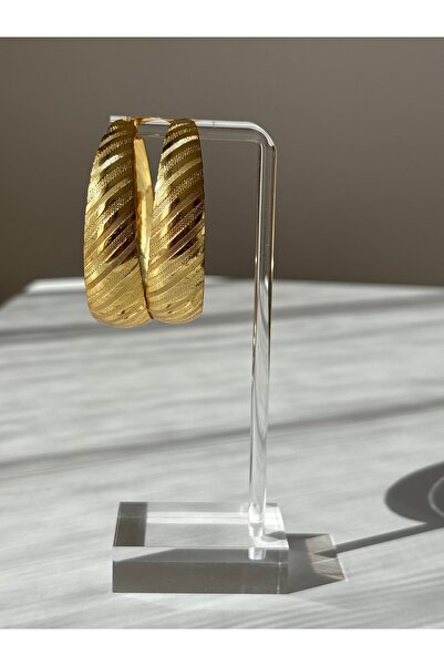BERFACCESSORIES أقراط نحاسية صغيرة مخططة