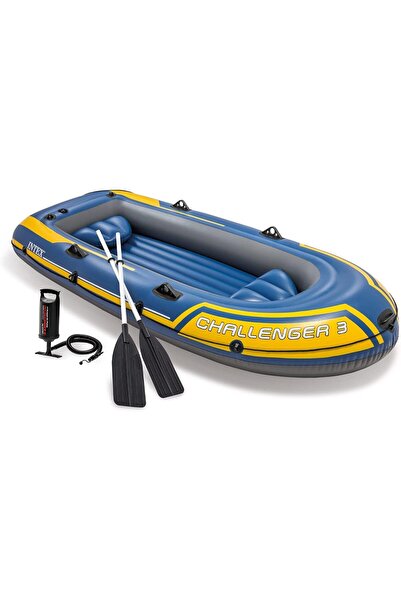 Intex 68370EP Challenger 3 Inflatable Boat Set: Includes Deluxe 48in Boat Oar...