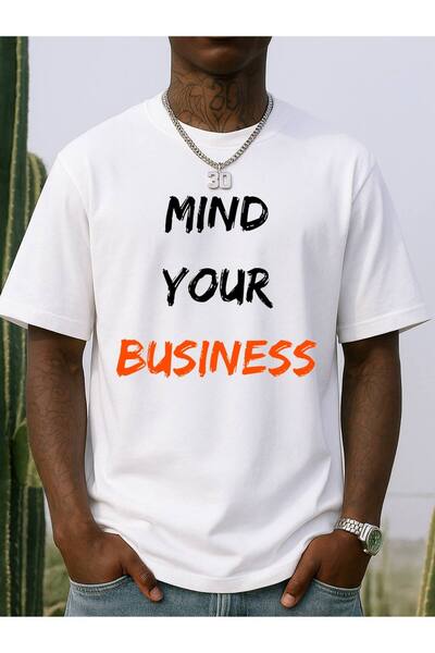 212Wear تي شيرت رجالي مطبوع عليه عبارة "Mind Your Business" بتصميم مضحك، إصدا...