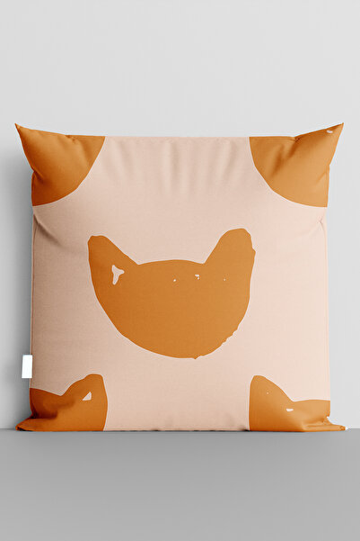TicaretJet غطاء وسادة مطبوع رقميًا على الوجهين من Orange Cat - 5593
