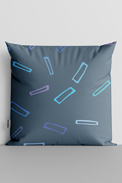 TicaretJet Colorful Rectangles Double Sided Digital Printed Throw Pillow Cover