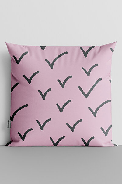 TicaretJet Black Signs Double Sided Digital Printed Throw Pillow Cover