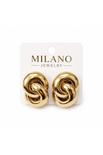 MİLANO BEAUTYS Women's Oval Patterned Earrings