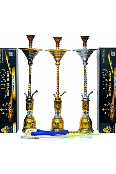 khateeb طقم شيشة نحاسية فاخرة (ارتفاع 85 سم) - نارجيلة كبيرة متينة بوزن 5 كجم...