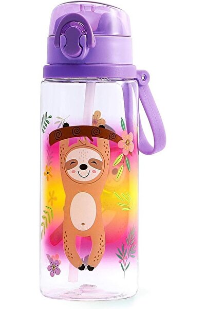 Home Tune Water bottle with straw for girls at school, soft silicone spout, B...