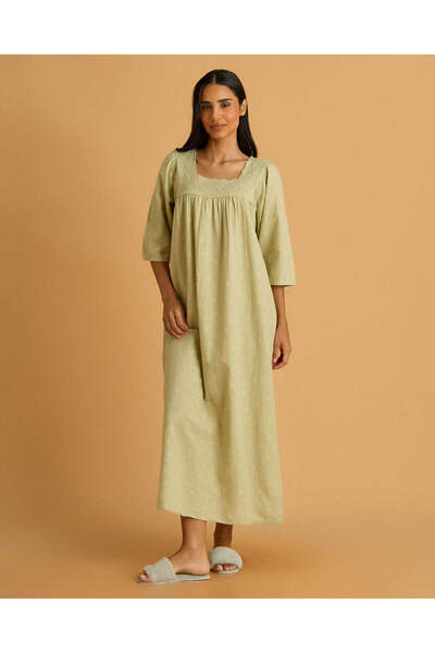 REDTAG Women Sage Lace Detail Nightgown