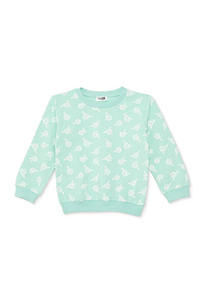 ebebek Hello Baby HelloBaby Kız Bebek Sweatshirt Çiçek Baskılı Bisiklet Yaka ...