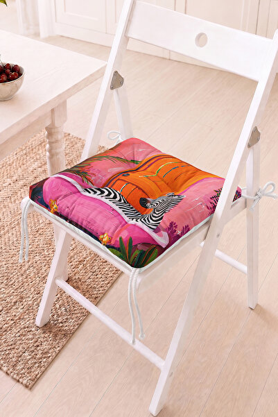 Home Zebra Figürü ve Renkli Kapı Tasarımlı Pofidik Sandalye Minderi - Modern ...