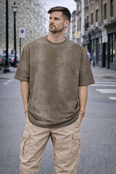 MODEN Oversized Basic T-shirt – Washed Brown