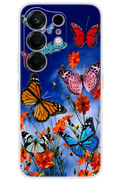 TECNO Camon 50 ULTRA (CN7c) Uyumlu Kılıf Desen Baskılı Silikon Renkli Kelebek...