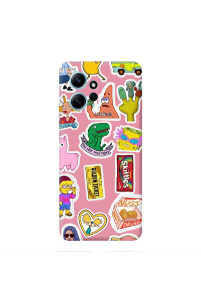 Other Xiaomi Redmi Note 12 4G best cartoons Pink Colored Silicone TPU Θήκη