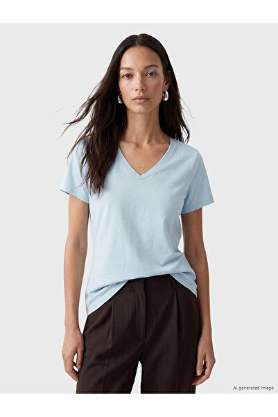 LC Waikiki Nevavm Difference Is the Difference V-Neck Women's T-Shirt