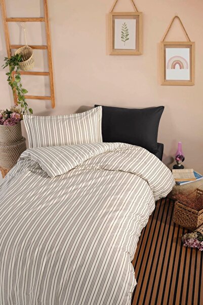DENİZLİ ÇEYİZ Clasy Single Ranforce Duvet Cover Set Dezza Smoked
