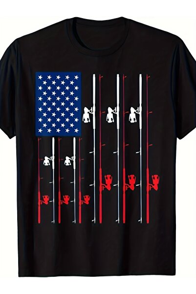 212Wear New Limited Fishing Rod US Flag | Cute Fish Hunting T-Shirt, Same Sty...