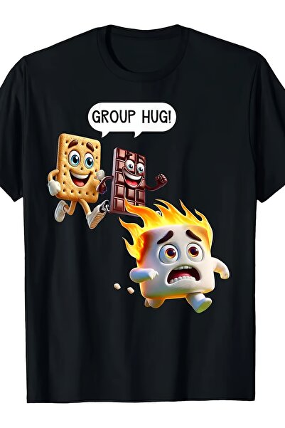 212Wear تي شيرت مضحك بتصميم Smores Group Hug Marshmallow للرجال بأكمام قصيرة ...