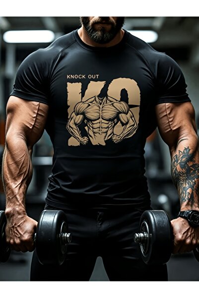 17 seramik Men'S Pure T-Shirt, Featuring a KO Power Man Print Design, Summer ...