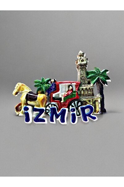 Mundy İZMİR Polyester Kabartmalı Magnet 9x7 cm Dekoratif Hediyelik Buzdolabı ...