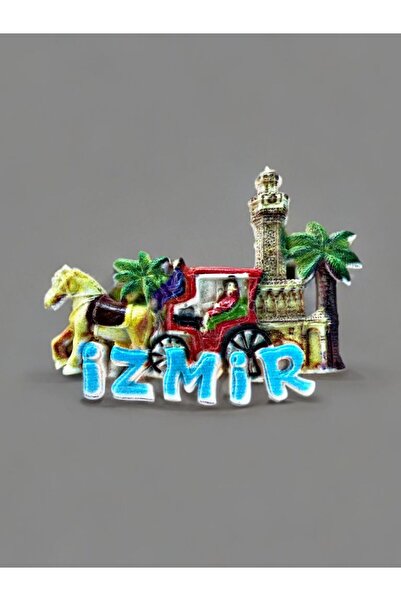Mundy İZMİR Polyester Kabartmalı Magnet 9x7 cm Dekoratif Hediyelik Buzdolabı ...
