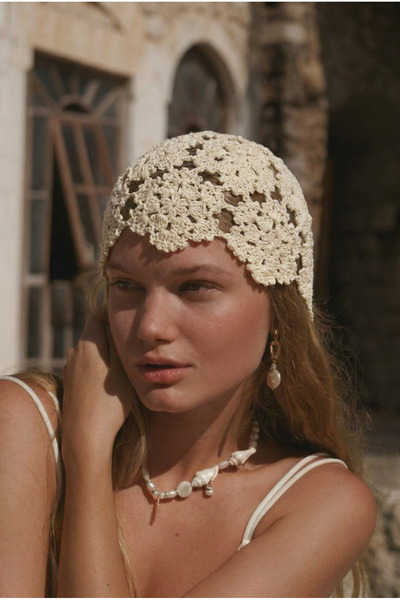 Katia&Bony Women's Knitted Hair Cap Beige
