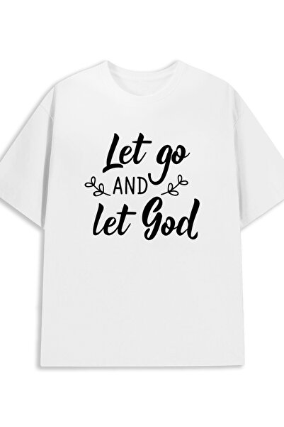 NOURAM تي شيرت Go & Let God Faith من Comfort Colors |   قميص أبيض 180 جرام 10...