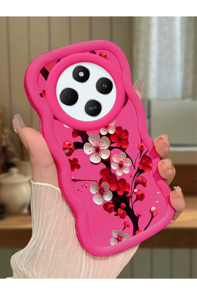 Hontinga Redmi 14C Uyumlu Kılıf kamera koruyucu Kırmızı Silikon Couple Telefo...