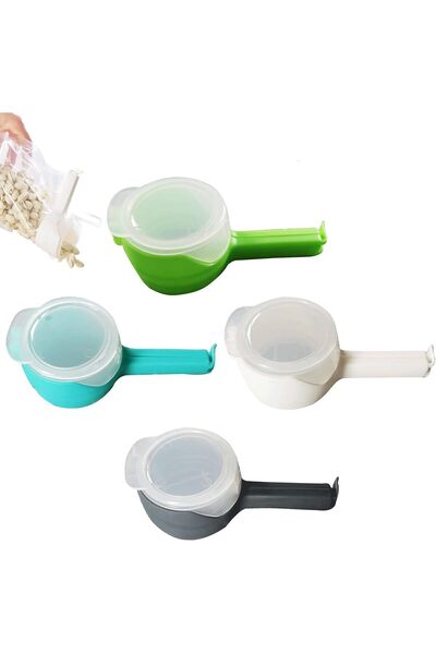Arabest 4 Pcs Bag Clip with Pour Spout, Food Bag Clips with Pour Spouts, Leak...