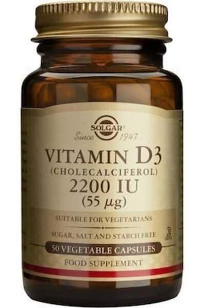 Solgar Vitamin D3 2200IU (55μg), 50veg.caps