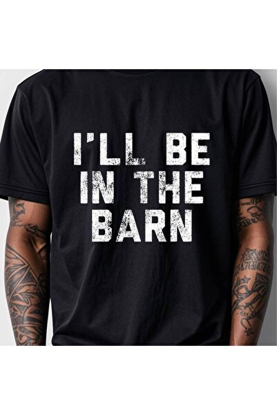 LİNA06 تي شيرت I'll Be In The Barn Crew للرجال أسود مضحك 100% مناسب للصالة ال...