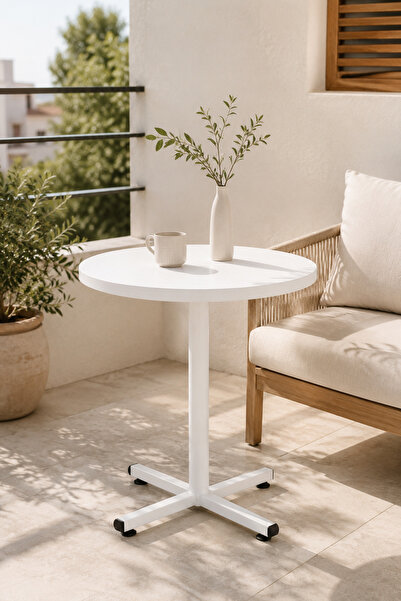 VİLİNZE Payas Metal Ayak Mutfak Bahçe Balkon Bistro ve Cafe Masası 70x70 Cm