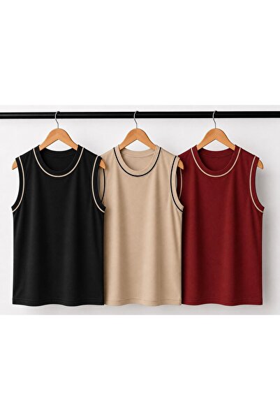 Kuraff Giyim Men's Daily Comfort Sleeveless (3-Pack) Basic T-Shirt