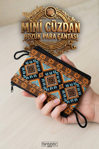 FANTASTIC Group Ethnic Anatolian Motif Jacquard Woven Mini Wallet Coin Purse ...