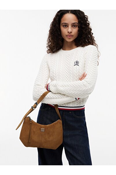 Tommy Hilfiger TJW Bol Kesim Süet Omuz Çantası OS GWS Dark Highland Khaki