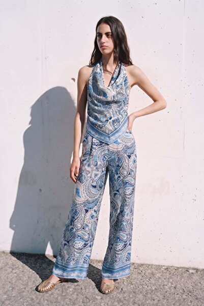 MU&ME BOUTİQUE Pants with Shawl Pattern