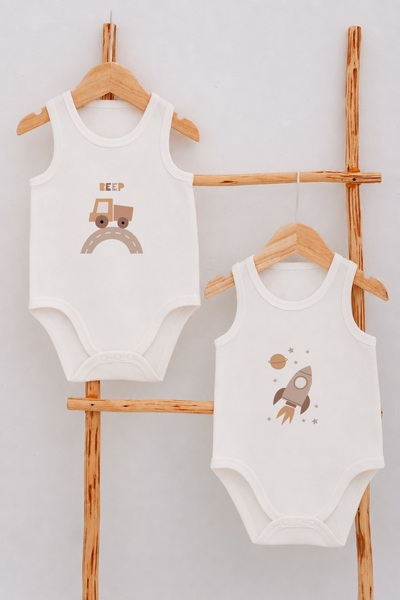 Lilabio 100% Organic Cotton 2-Piece Athlete Baby Bodysuit Set