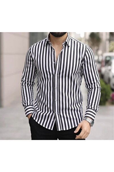 DOLSE Slimfit Premium Çizgili Erkek Gömlek