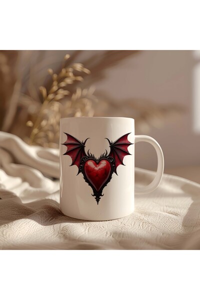 BB TRADE Gothic Design White Ceramic Printed Mug 330ml