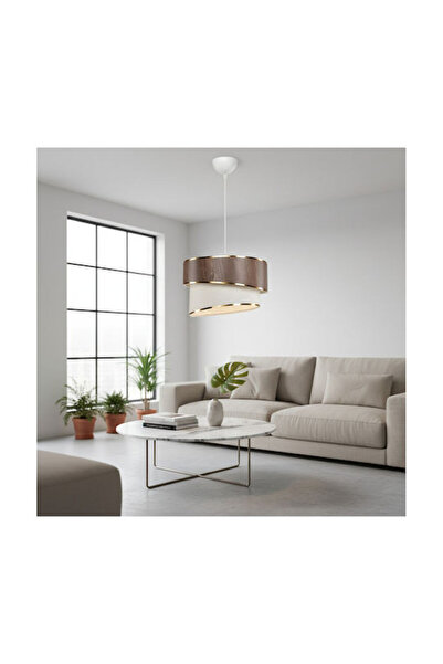 Other GloboStar Sonia Κρεμαστό Φωτιστικό Καφέ με Ντουί E27 30x30x90εκ.