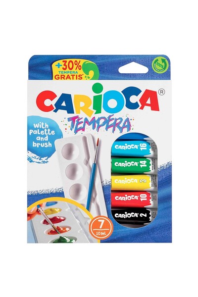 OEM Σετ 7 Τέμπερες Παλέτα & Πινέλο Carioca 7x10ml Carioca 40011