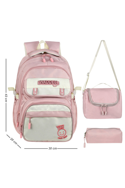 Waddell Set de 3 rucsacuri pentru școala primară, din material textil imperme...