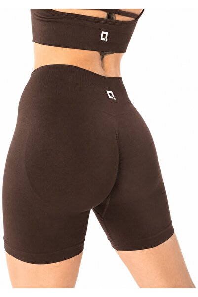 HARSFIT Women's High Waist Scrunch Tightening Dark Brown Short Shorts Tights ...