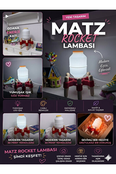 3dsinerji Matz Rocket Masa Lambası