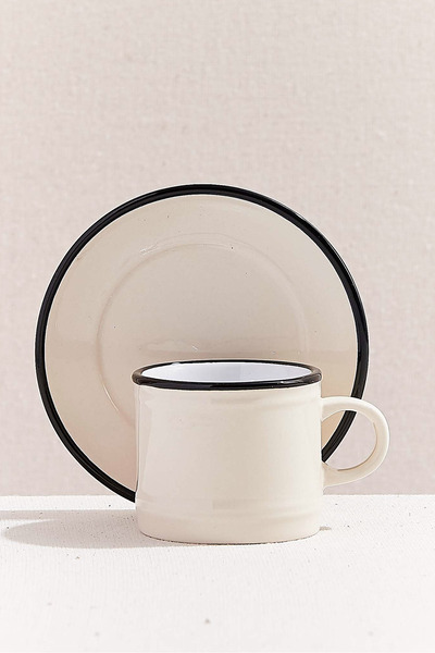 Paşabahçe Electrum Ceramic Espresso Cup Bone, Espresso Cup, 1 Piece