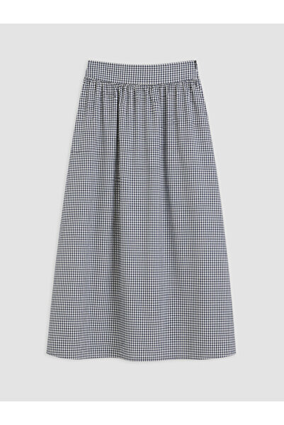 LC Waikiki Rmz Gi̇yi̇m Farkiyla Zippered Waist Checked Embroidered Skirt